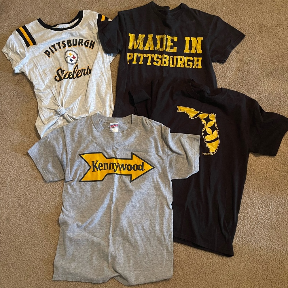 *BUNDLE* Pittsburgh Kennywood Steelers black and gold tee shirts size small